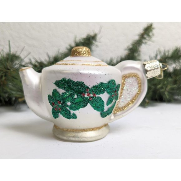 Friendship Teapot Retired Old World Christmas Ornament - Picture 1 of 7